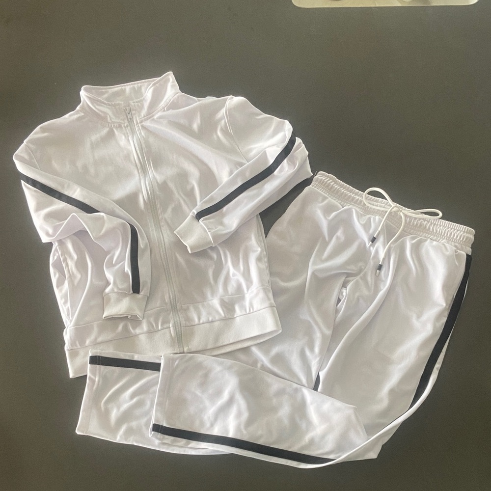 White Track Suit with Black Stripes-Troy Bolton style!